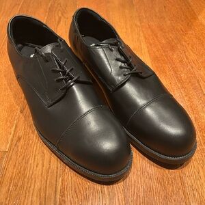 Shoes For Crews Black Cap-Toe Derby Work Shoes